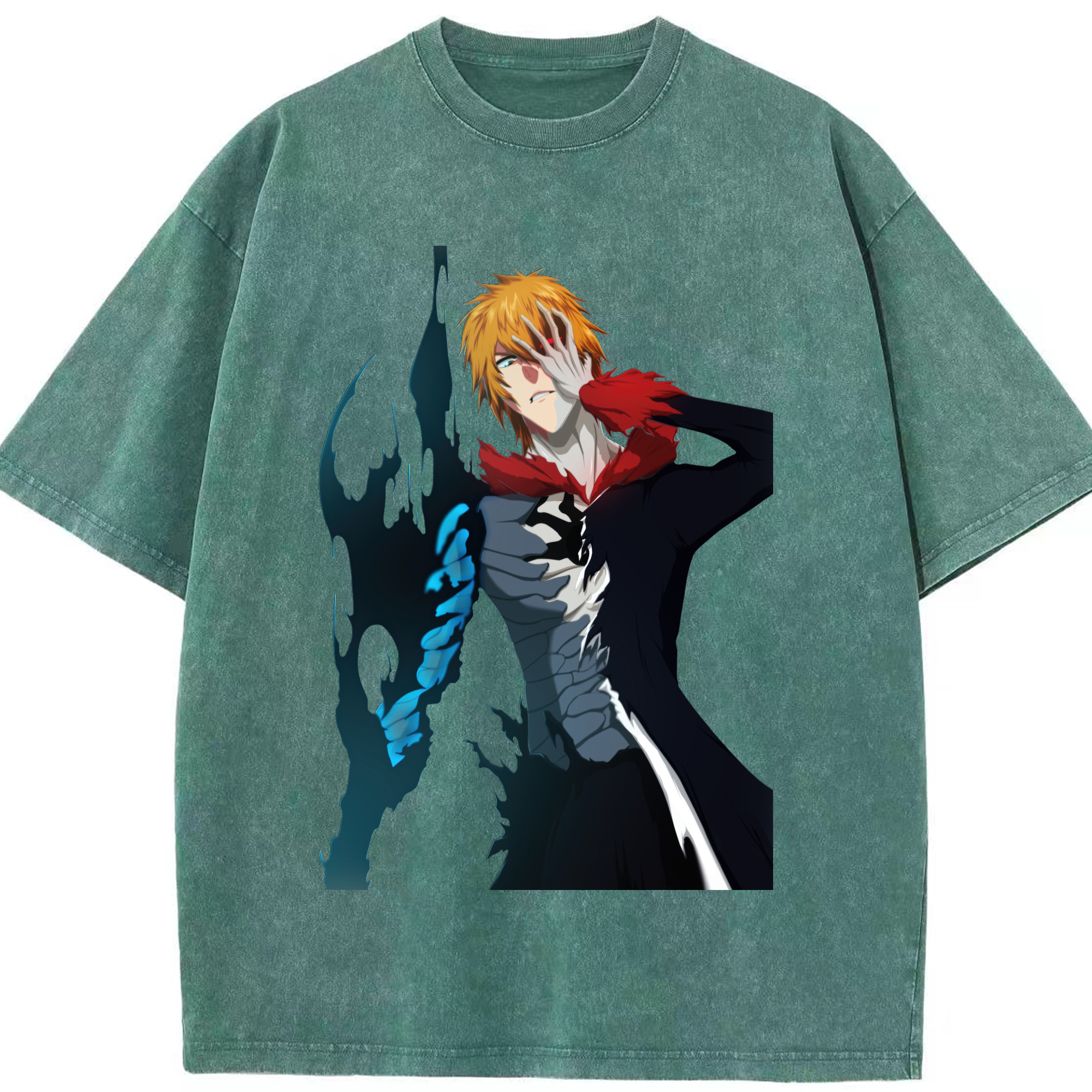 （画像用） ブリーチ 黒崎一護（くろさき いちご）BLEACH Kurosaki Ichigo 綿100% ヴィンテージ風 半袖Tシャツ（フロントプリント）